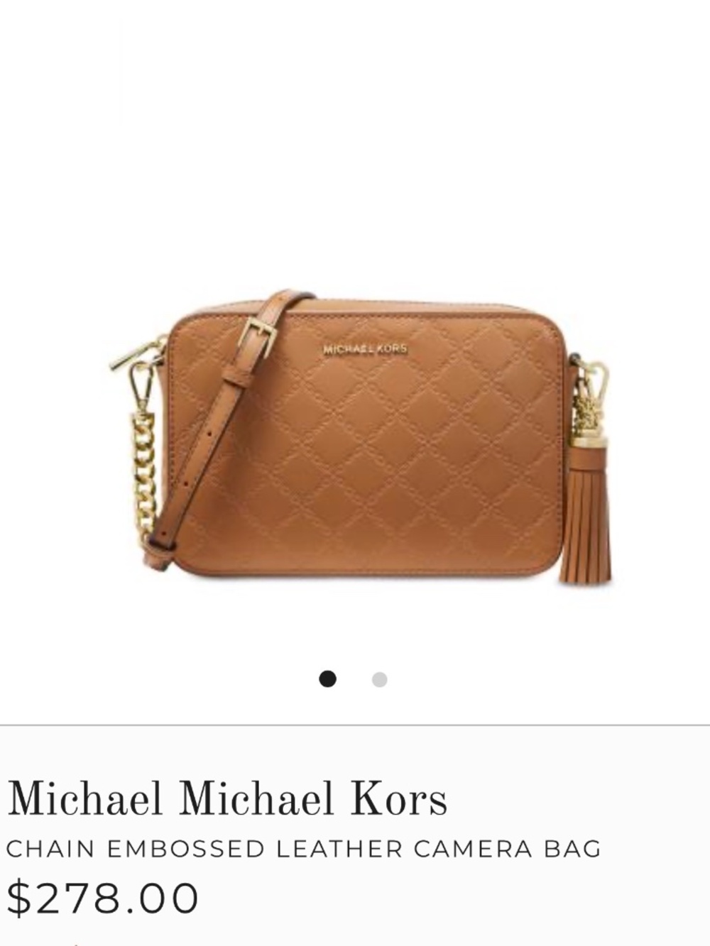 MK Chain Embossed Leather Camera Bag
